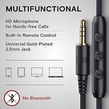 Foldable Noise Isolating On-Ear Headphones with Mic & Volume Control (Red, Wired)