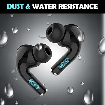 Wireless Bluetooth Earbuds with 30H Playtime, Touch Control & Type-C Fast Charging – TW01 (Black)