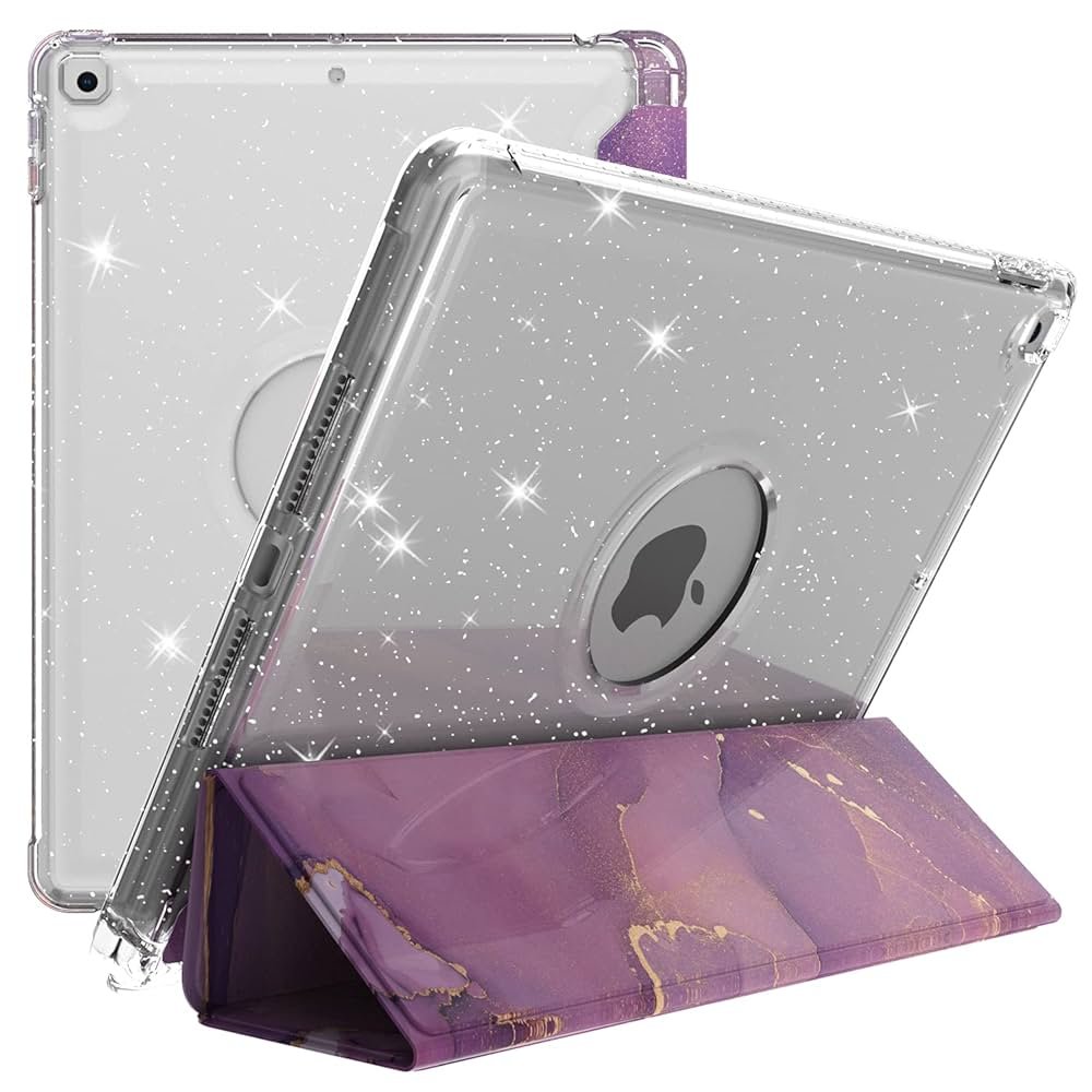 Flip Case Cover for iPad 10.2 Inch – Purple Marble