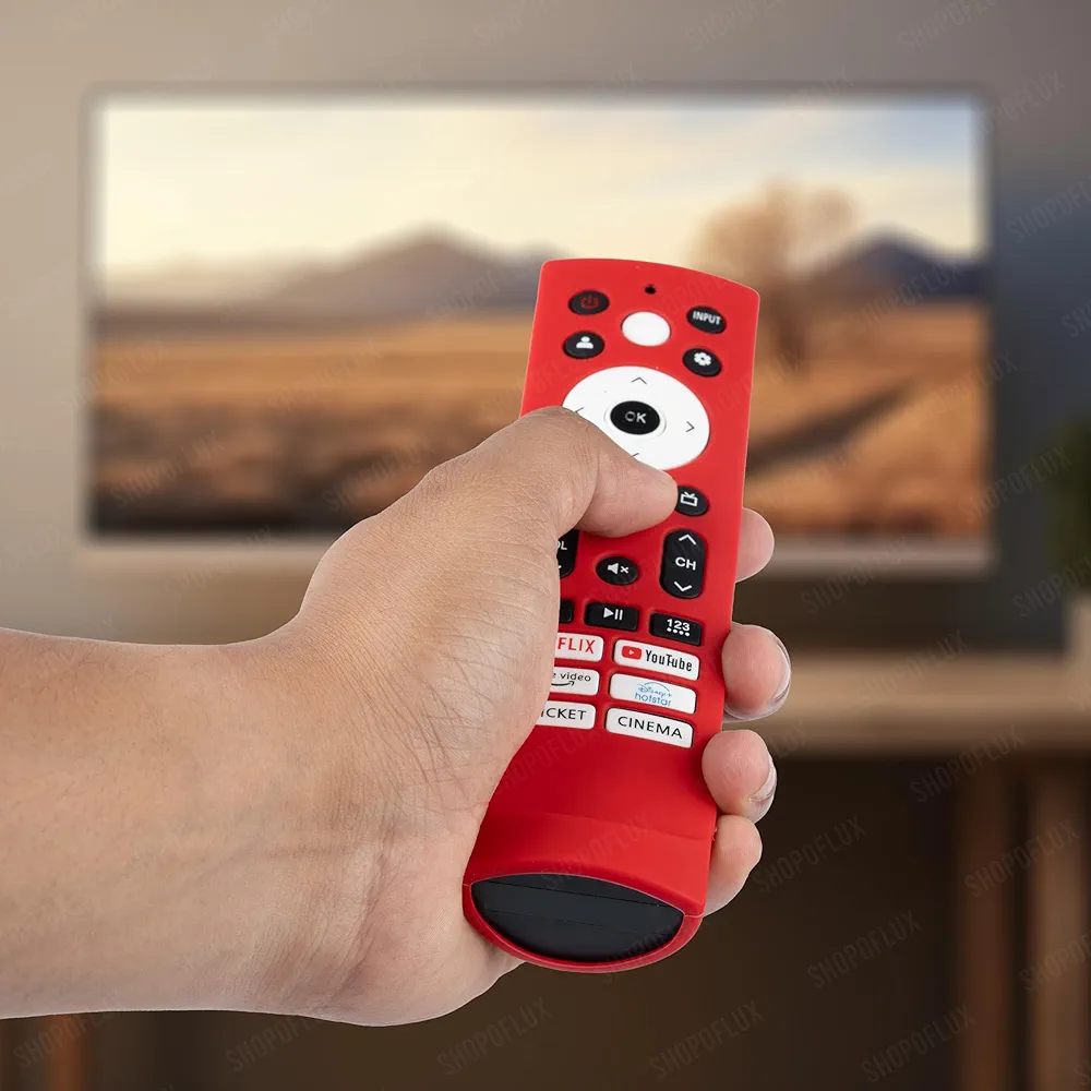 Silicone TV Remote Cover for Hisense & VU GloLED Series Smart TVs – Red