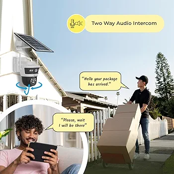 3+3MP Wireless 4G Cellular Mini PT Solar Security Camera – Dual Lens, 1296p HD, Night Vision, 2-Way Talk, Motion & Human Detection, Outdoor Waterproof