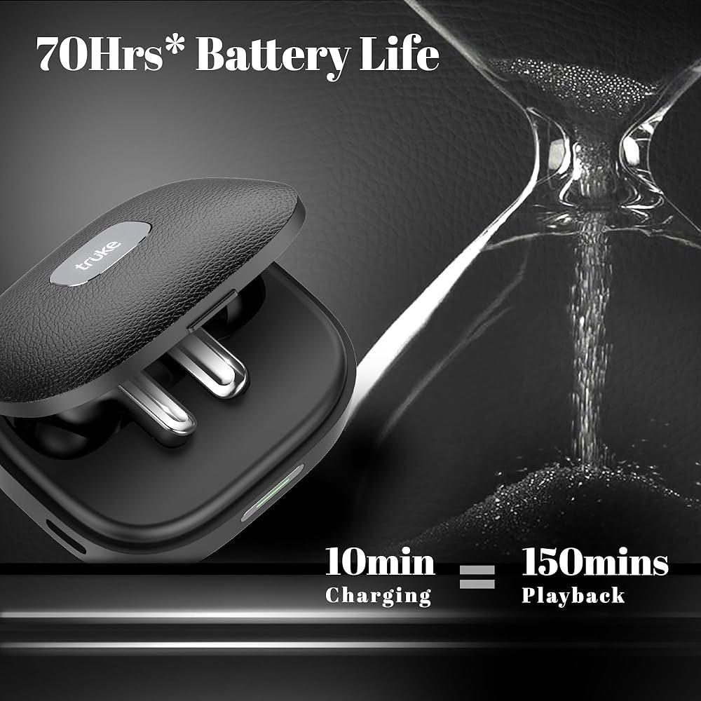 True Wireless In-Ear Earbuds with 24-Bit Lossless Spatial Audio, 70H Playtime, Fast Charging & 4-Mic ENC (Charcoal Black)