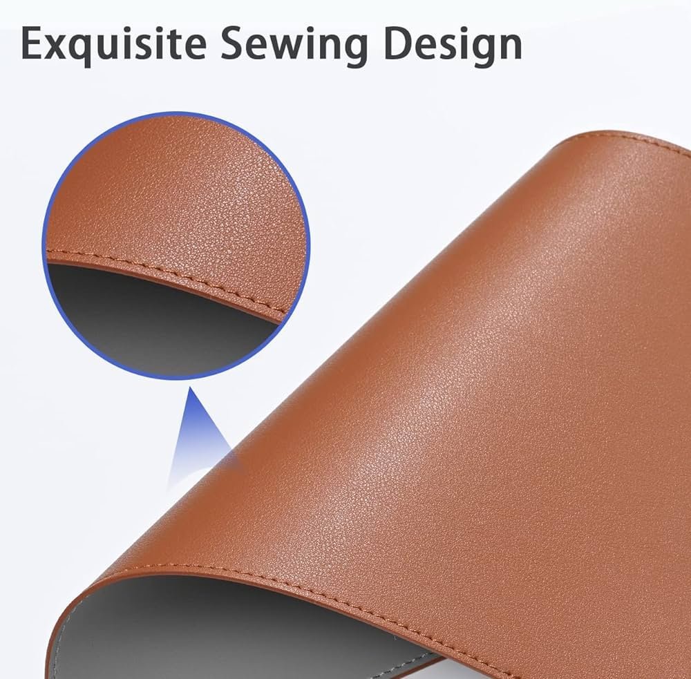 Vegan Leather Desk Mat, Mouse Pad Large