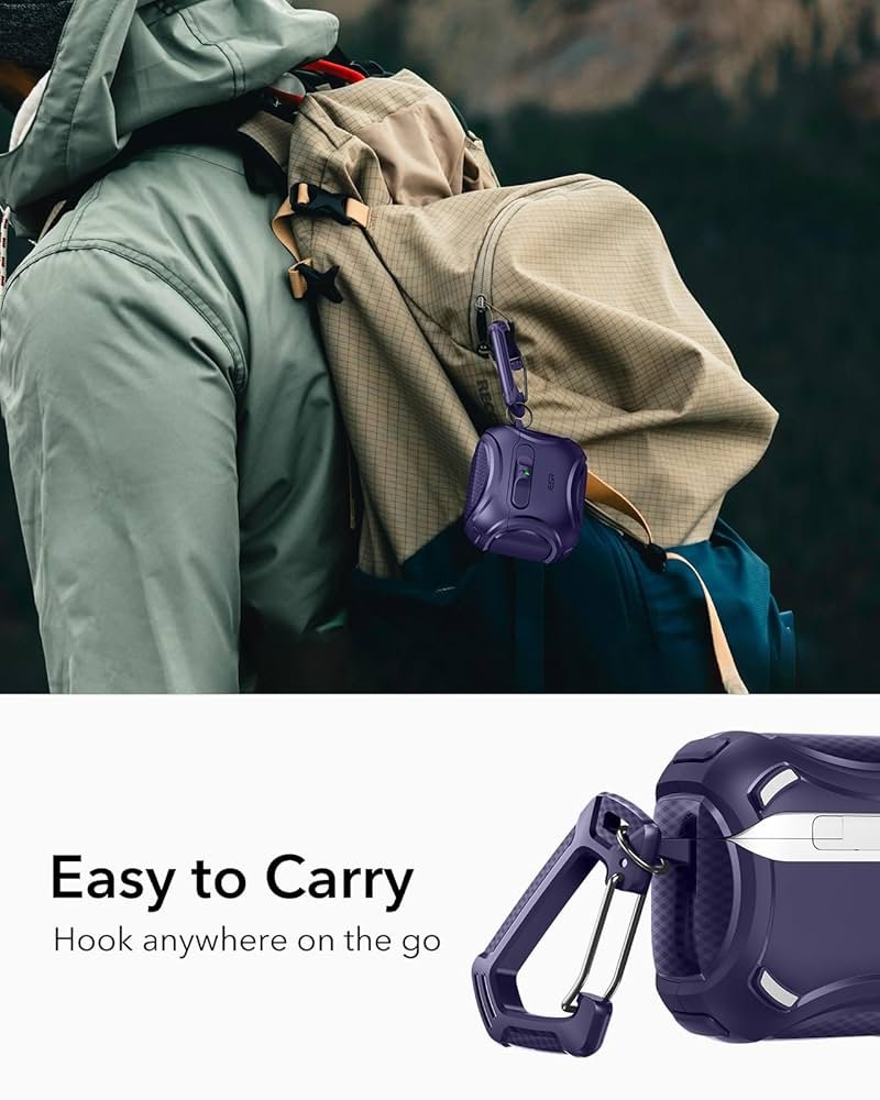 AirPods 4 Case (2024) Purple | MagSafe Compatible | Drop-Proof Lock | Cyber Series Soft TPU Protective Cover with Easy Open Design for AirPods 4th Gen (USB-C)