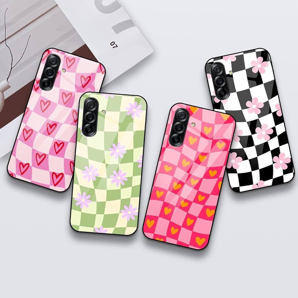 Back Cover Compatible with Samsung Galaxy A36 5G | Multi Colour Checkered Customized | Shockproof TPU Bumper with Camera Protection