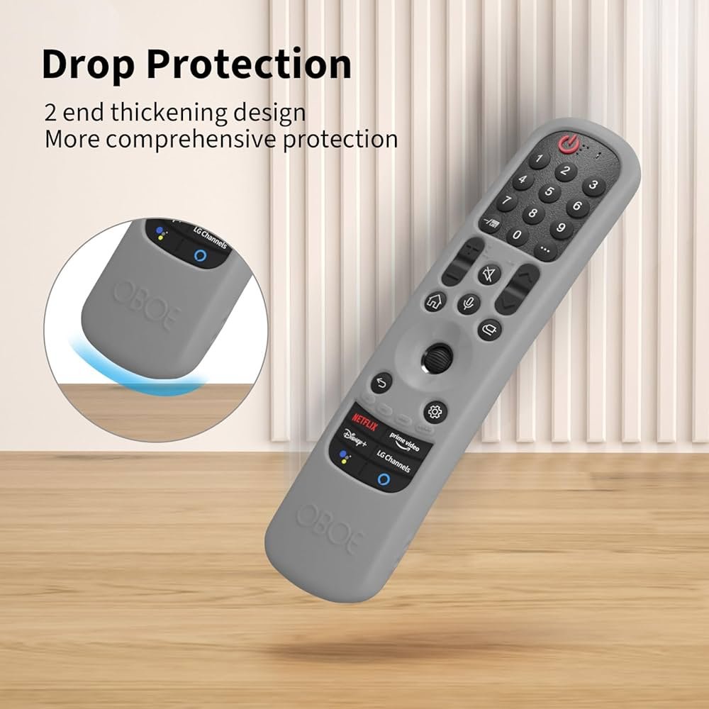 Silicone TV Remote Cover for LG Magic Remote AN-MR21GA/MR22GA/MR23GA – B-Grey