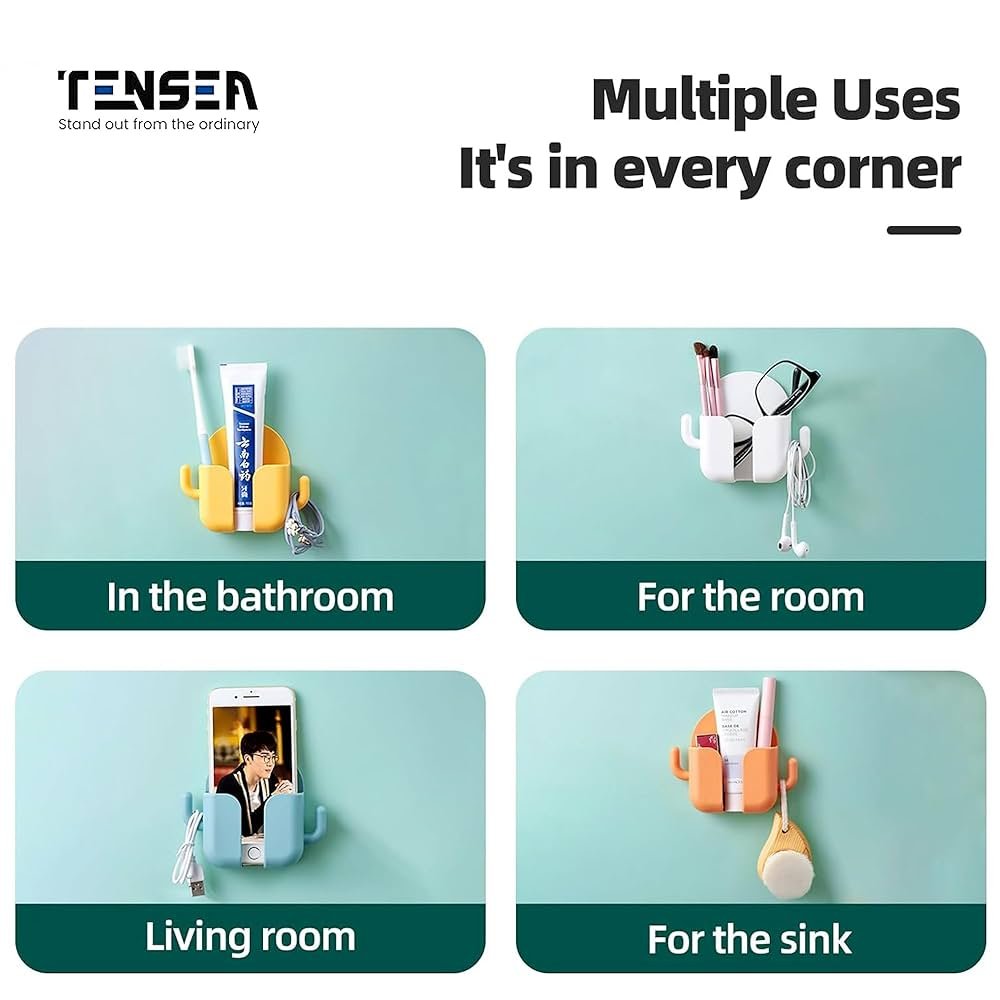 Pack of 4 Wall Mount Phone Holders – Classic ABS Design