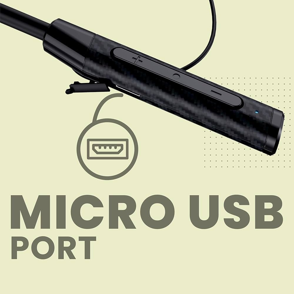 Wireless Waterproof Bluetooth Neckband with 35H Playtime & 10mm Bass Driver – Bluetooth 5.0 (Black)