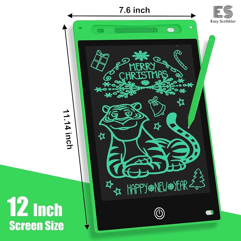 12 Inch LCD Writing Tablet for Kids – Green, Reusable