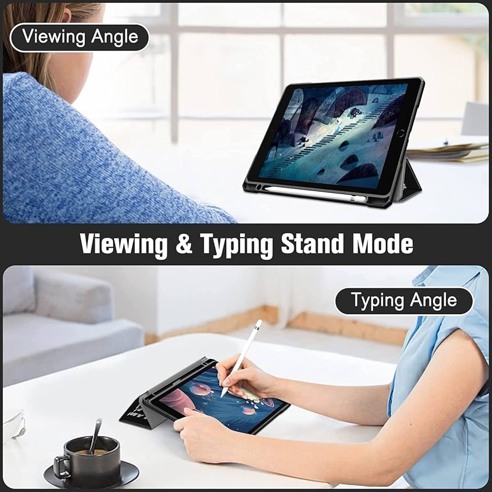 Smart Cover with Transparent Back for iPad 10.2 Inch (2021/2020/2019) – Don’t Touch Design