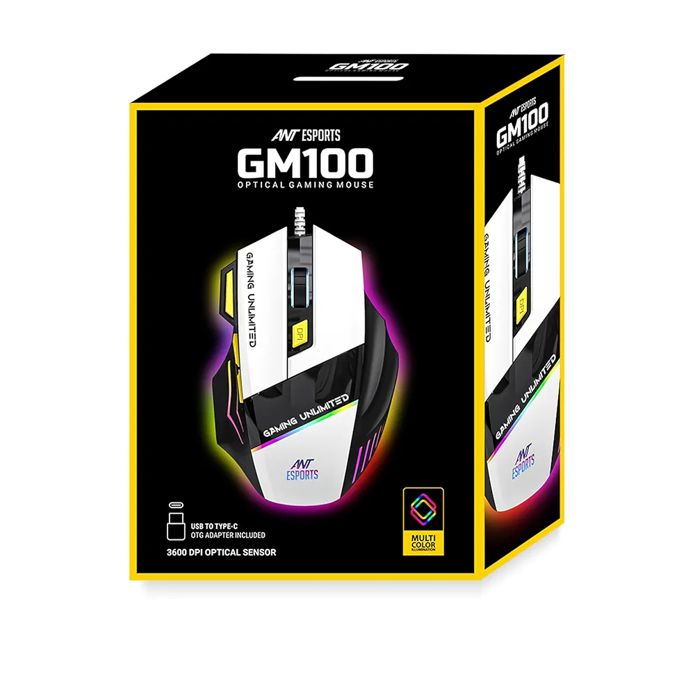Optical Gaming Mouse – 7-Button Wired USB Mouse with 3600 DPI & RGB Lighting, Ergonomic Design for PC & Laptop
