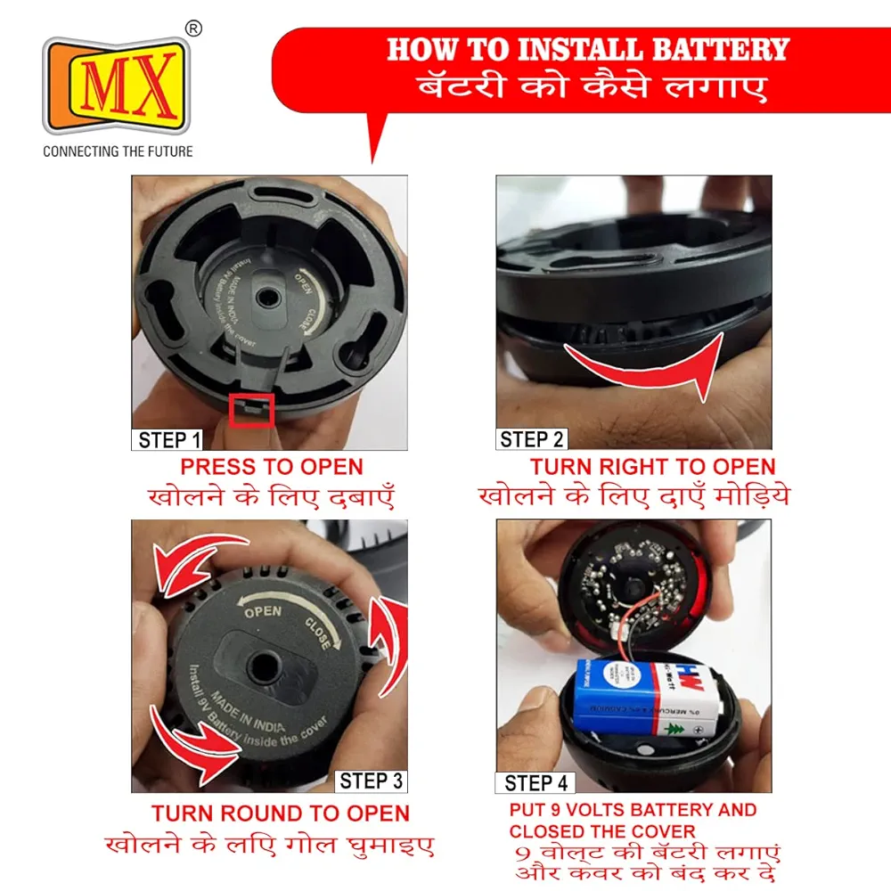 Dummy CCTV Dome Camera – Battery Operated Red LED, Pack of 4