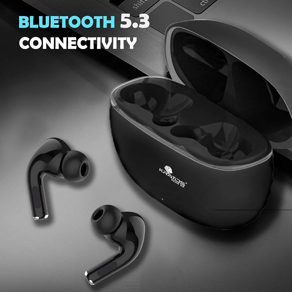 Wireless Bluetooth Earbuds with 30H Playtime, Touch Control & Type-C Fast Charging – TW01 (Black)