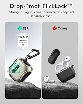 AirPods 4 Case (2024) Titanium | MagSafe Compatible | Drop-Proof Lock | Cyber Series TPU Protective Cover with Easy Open Design for AirPods 4th Gen (USB-C)