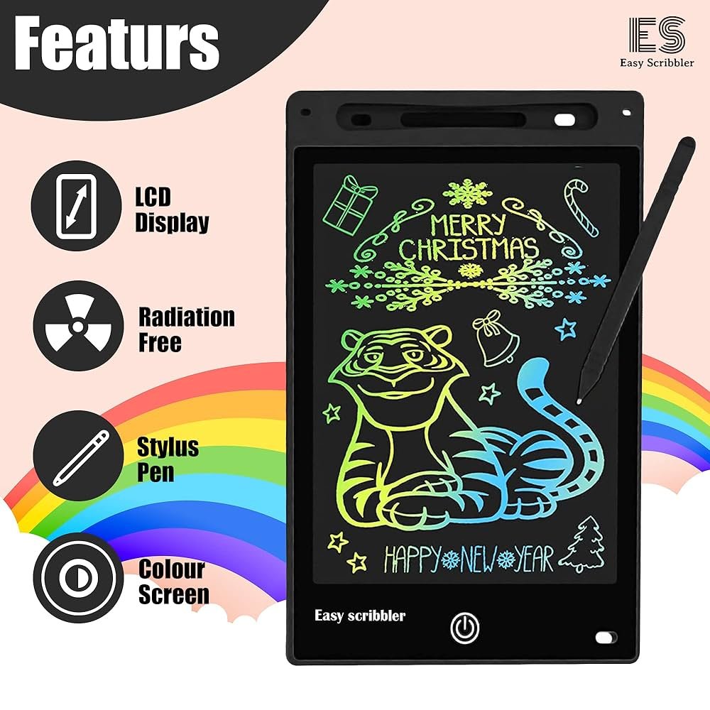 12 Inch Colorful Letters Reusable Portable LCD Writing Pad