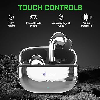 Bluetooth TWS Earbuds | Up to 60H Playtime | Dual Device Pairing | Fast Type-C Charging | Touch Controls | Deep Bass | Voice Assistant Support | IPX4 Sweat Resistant | True Wireless (Silver)