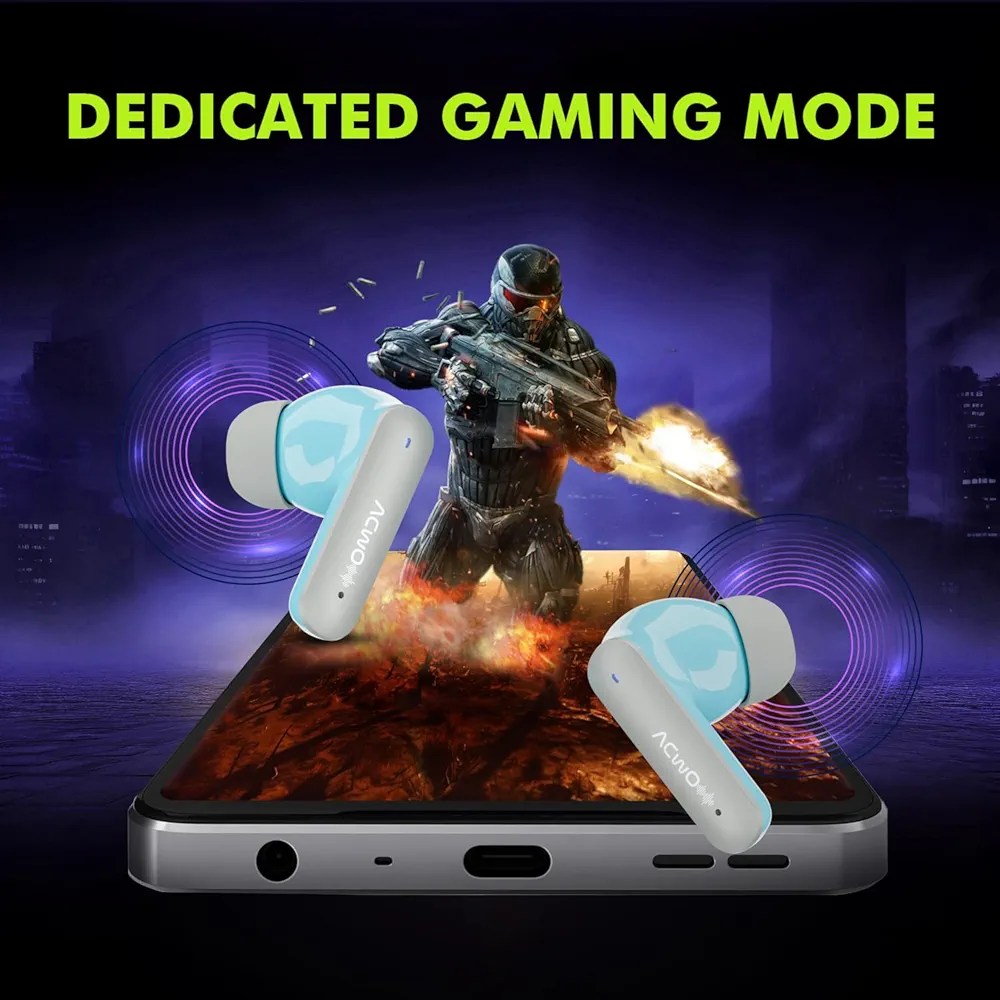 121 Wireless Earbuds Ash Grey | 55Hrs Playtime, Quad Mics with ENC, Gaming Mode, 3 EQ Modes, Supreme Bass, Bluetooth v5.4 In-Ear Earphones