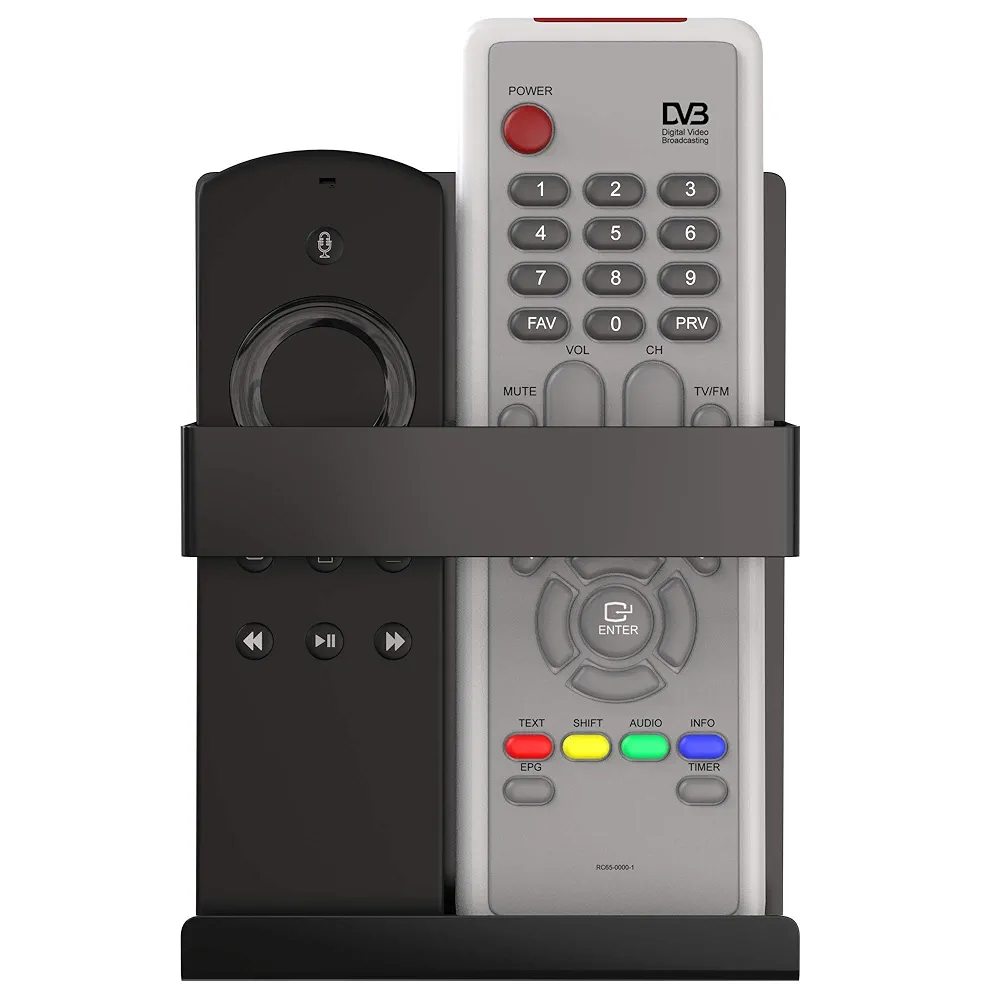 Wall Mount Mobile & Remote Holder – Alloy Steel, Black (Universal Charging Dock & Organizer)