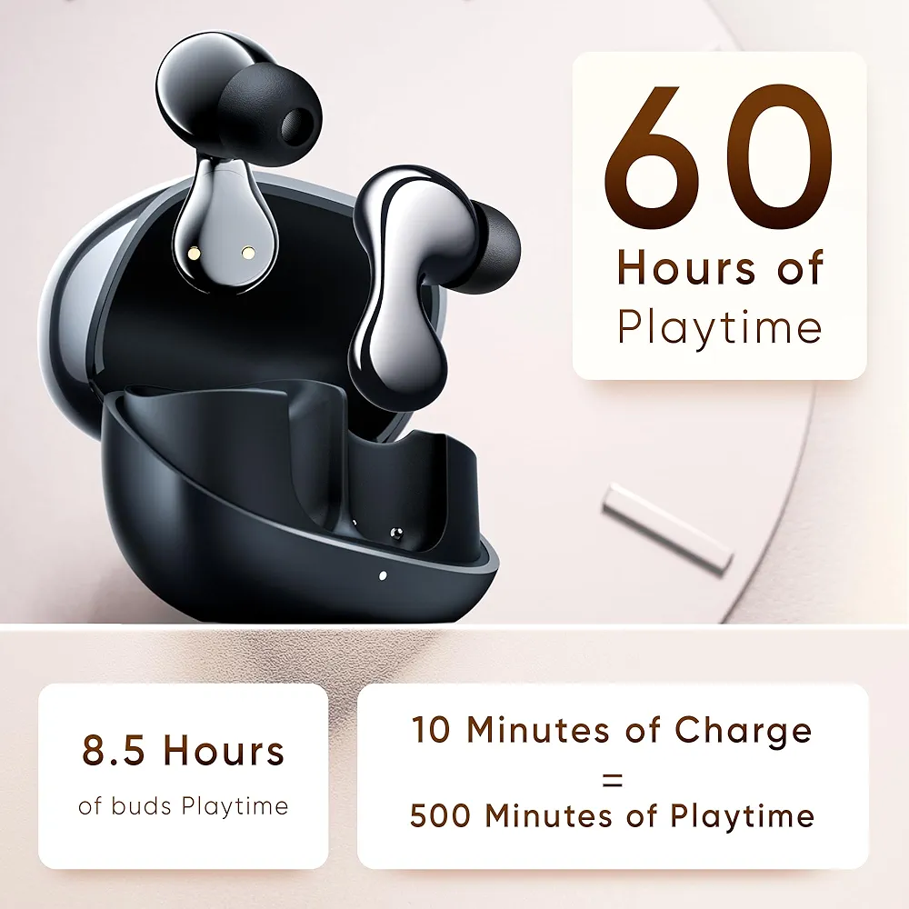 Mivi Superpods Immersio Wireless In-Ear Earbuds with Dolby Audio, 3D Soundstage & AI-ENC Mic (Nexua Black)