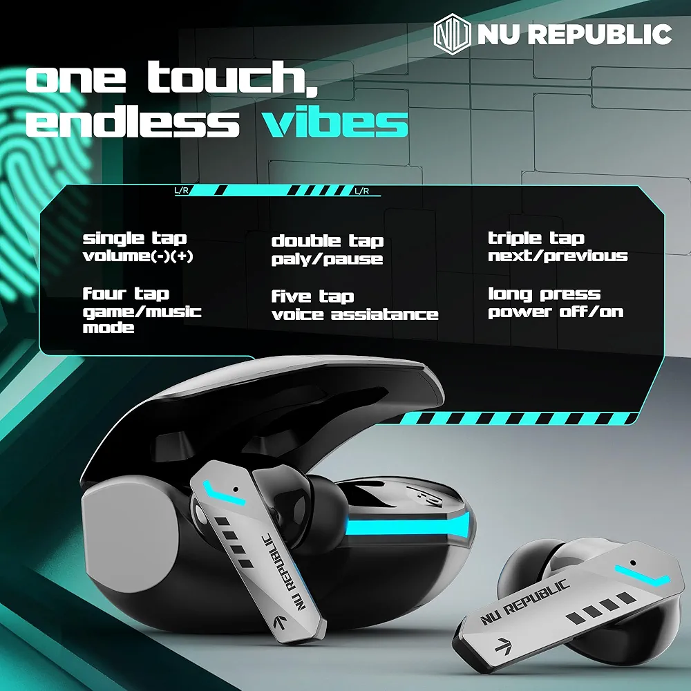 Cyberstud X8 TWS Wireless Earbuds - 56H Playtime, 40ms Ultra Low Latency, ENC Mics, 13mm Neodymium Drivers, XBass Technology, Dual Mode Gaming & Music, Bluetooth 5.3 (Silver)