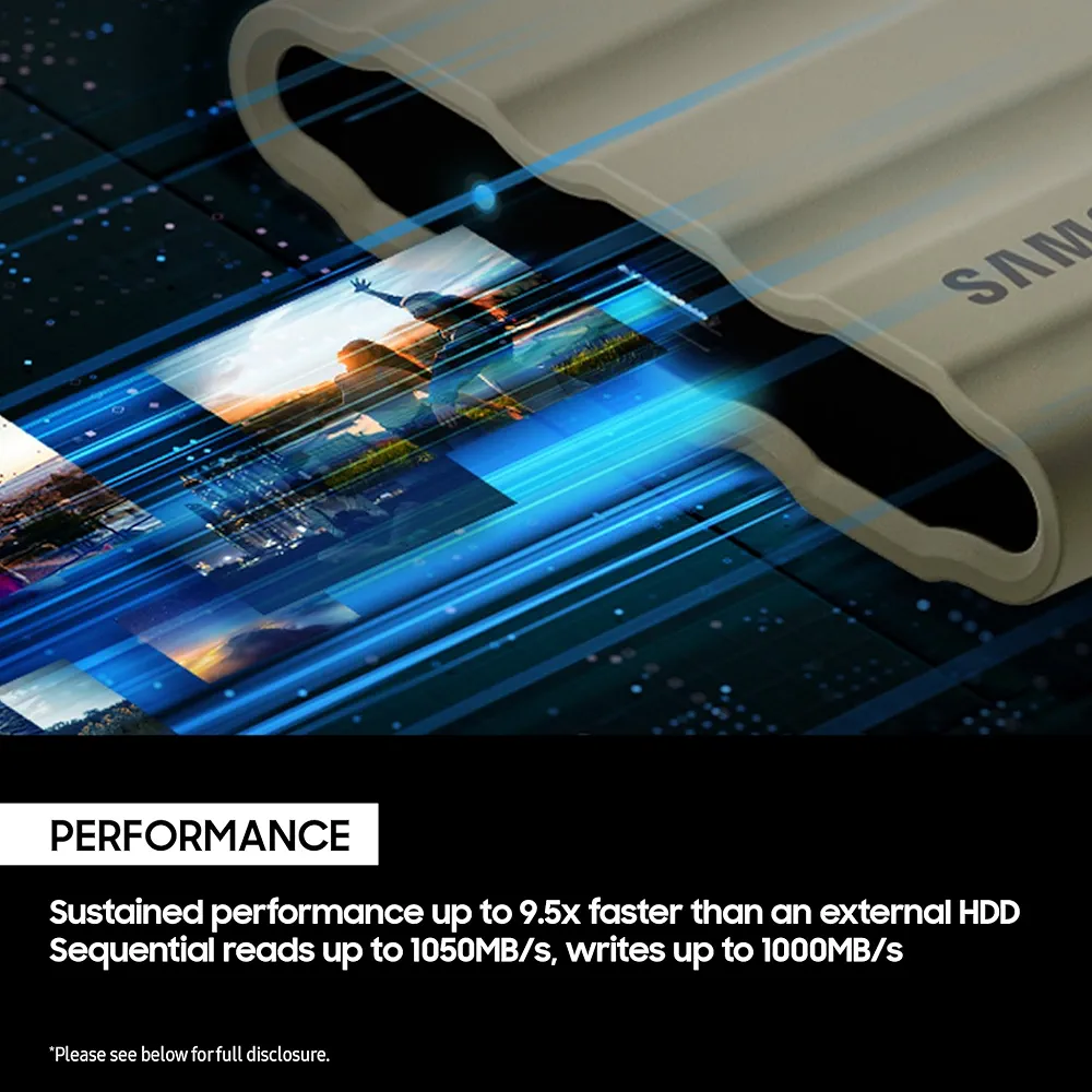 T7 Shield 1TB Portable SSD – USB 3.2, Rugged & Durable