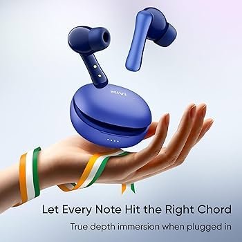 True Wireless Earbuds with 45H+ Playtime, 13mm Bass Drivers, Fast Charging & Bluetooth v5.3 (Blue)