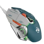 Transformer M Plus Wired Gaming Mouse – 6 Buttons, 6-Level DPI Switch up to 12800 DPI, 8 RGB Modes, 1000Hz Polling Rate, Detachable 1.5m Cable (Grey + Blue)