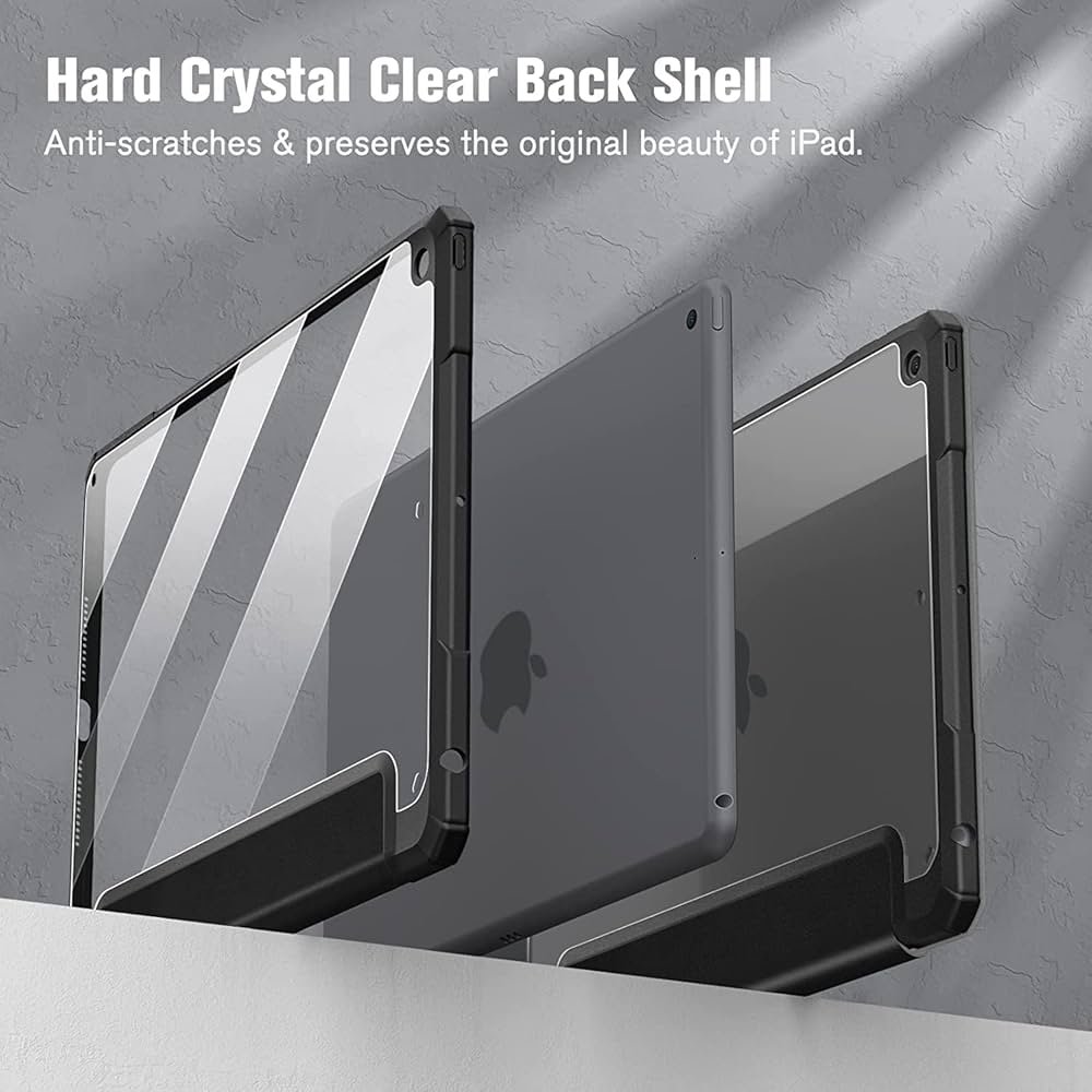 Smart Cover with Transparent Back for iPad 10.2 Inch (2021/2020/2019) – Don’t Touch Design