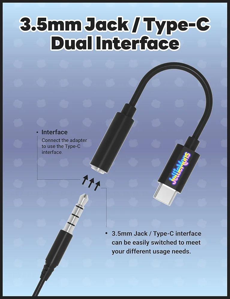 Wired Earphones for Kids with 3.5mm Jack & USB-C Adapter – Colorful In-Ear Headphones with Volume Control, Tangle-Free 1.2m Cable & Silicone Carry Case (Black)