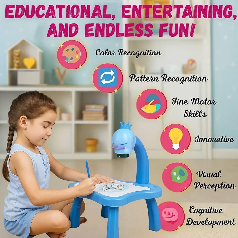 Drawing Projector Table Set Blue Led