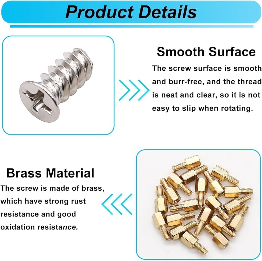 Computer Screws Assortment Kit, Motherboard Standoffs Screws PC Screws for PC Fan, PC Case, HDD Hard Drive, Laptop, SSD, CD-ROM