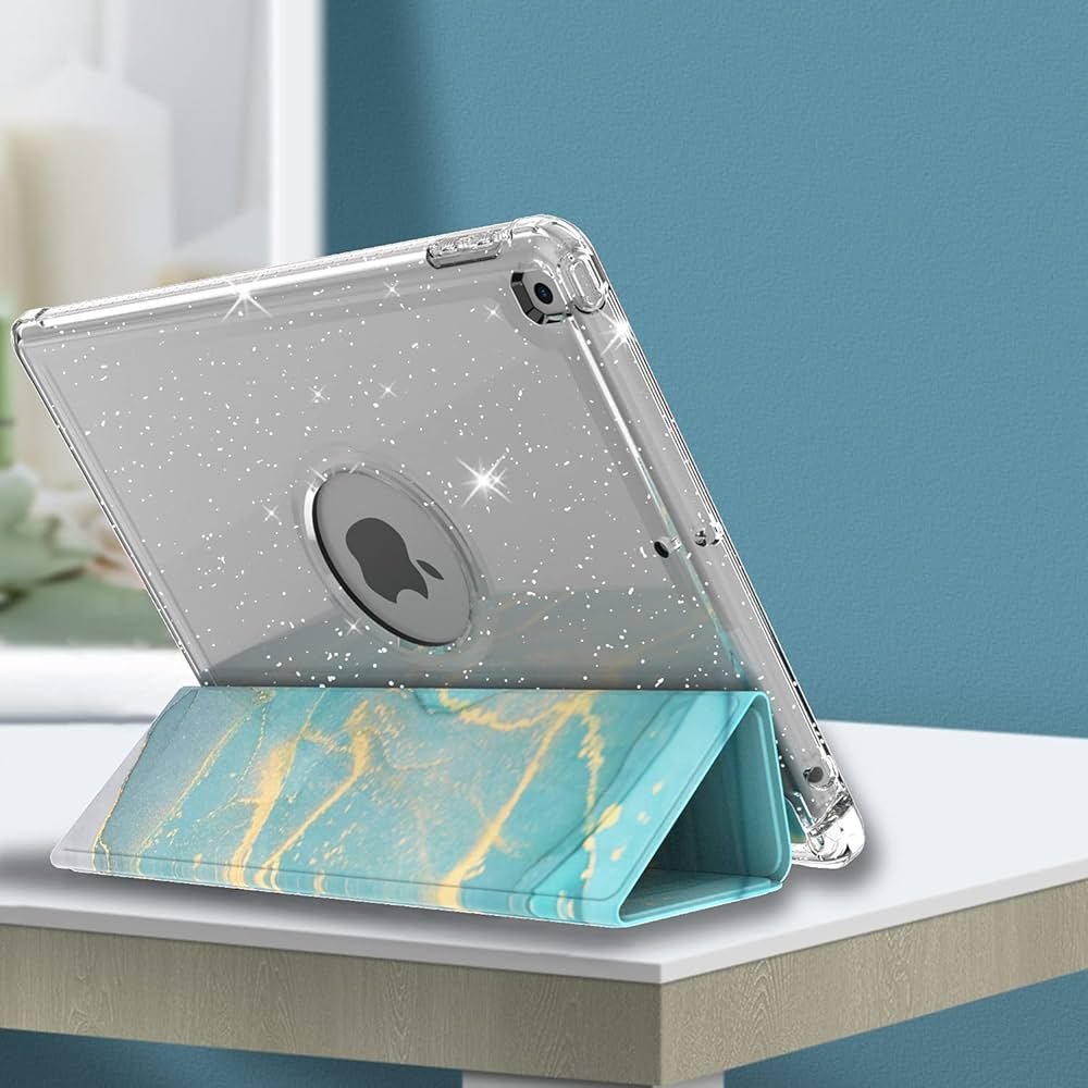Flip Case Cover for iPad 10.2 Inch – Mint Marble
