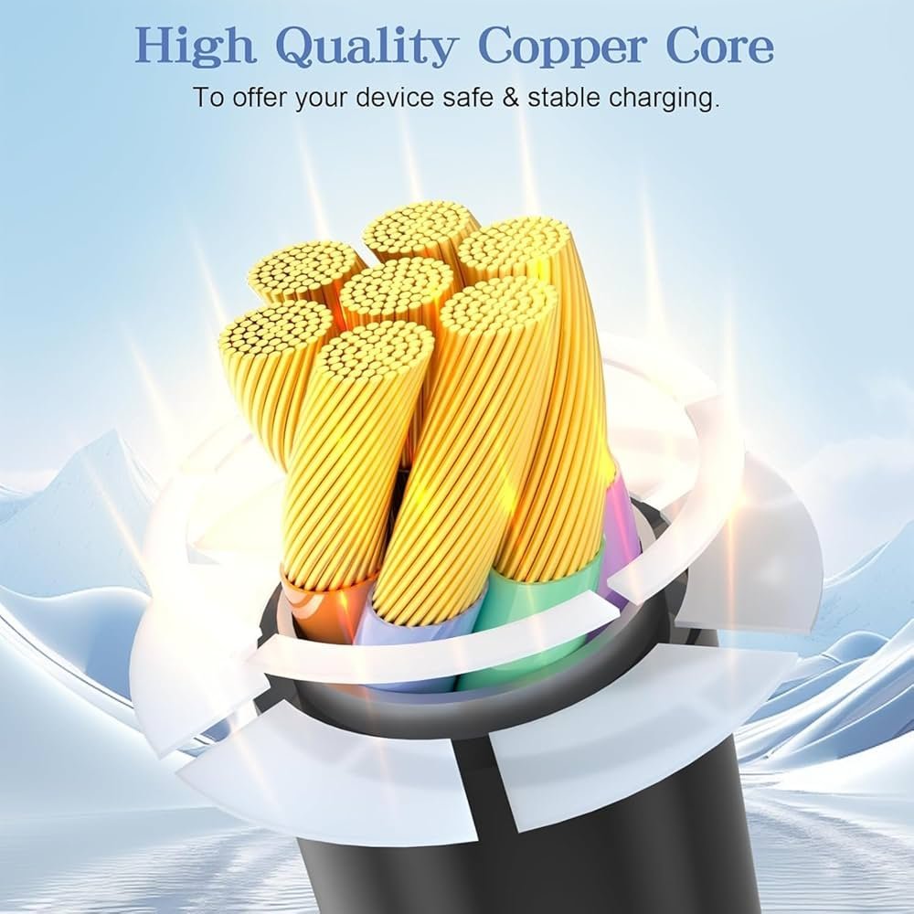 USB to Type C Cable Fast Charger Cable & Data Transfer 1M Length compatible with Type C Smartphones,Tablet, Apple iPhone 16-15, iPad