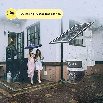 3+3MP Wireless 4G Cellular Mini PT Solar Security Camera – Dual Lens, 1296p HD, Night Vision, 2-Way Talk, Motion & Human Detection, Outdoor Waterproof