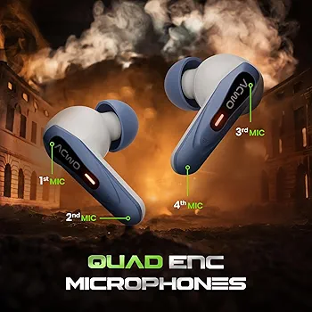 Zing Wireless Earbuds with 32dB ANC, Breathing LED Lights & 55Hrs Playtime – Regal Blue