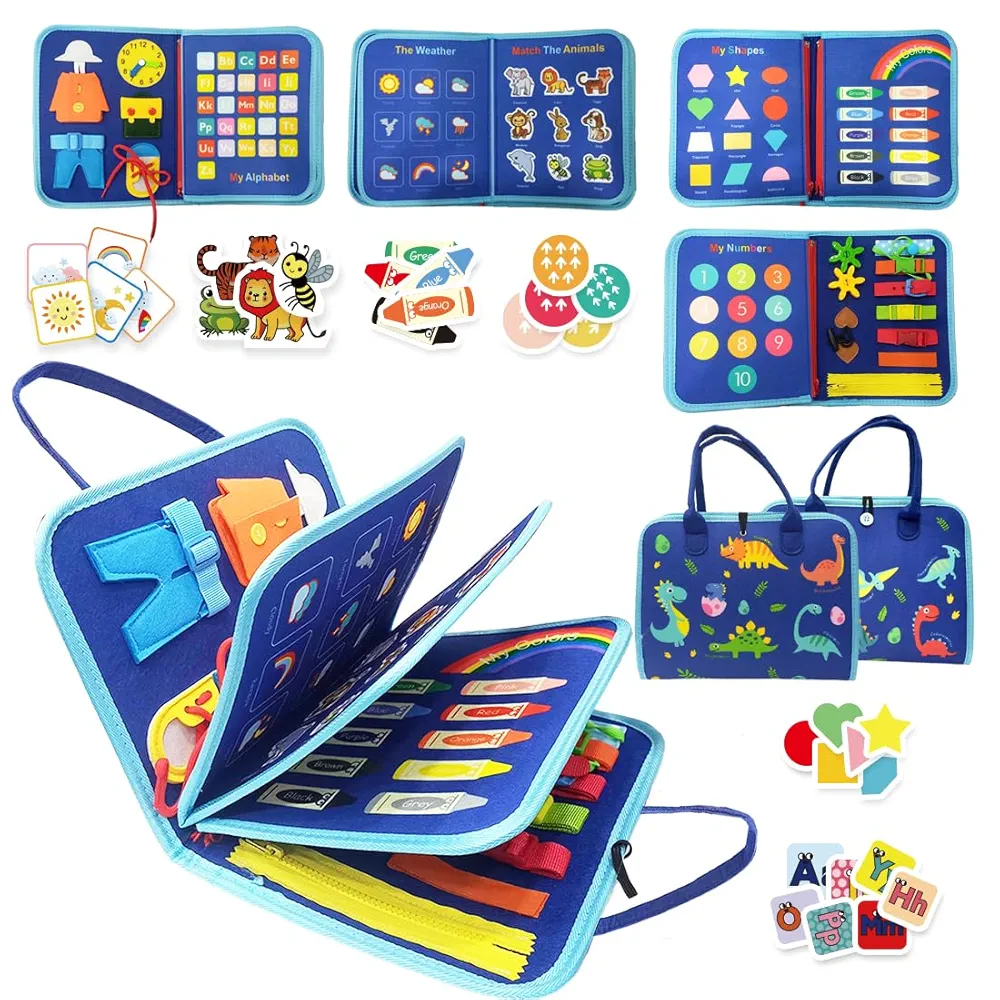 Busy Board Activity Binder – Interactive Montessori Toy