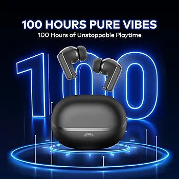 Wireless In-Ear Earbuds with 10mm Dynamic Driver, Deep Bass & AI ENC, 30H Playtime, Fast Charging, BT V5.3, IPX5 Water Resistant (Black)