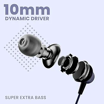 Wireless Waterproof Bluetooth Neckband with 35H Playtime & 10mm Bass Driver – Bluetooth 5.0 (Blue)