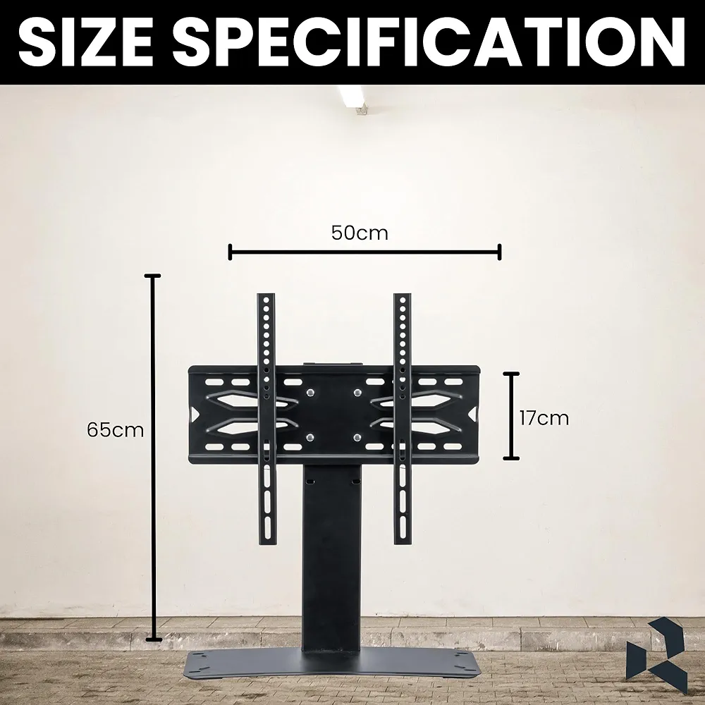 Portable TV Stand for 32–55 Inch LED & LCD Smart TVs | Heavy Duty Adjustable Table-Top Mount Stand, Alloy Steel, Black