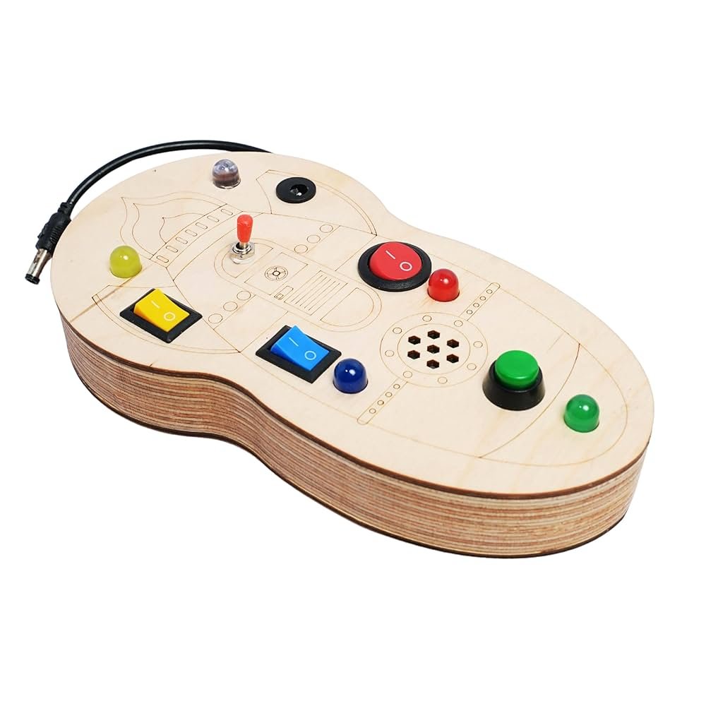 Galaxy Glinder Busy Board for Toddlers – Rocket Adventure