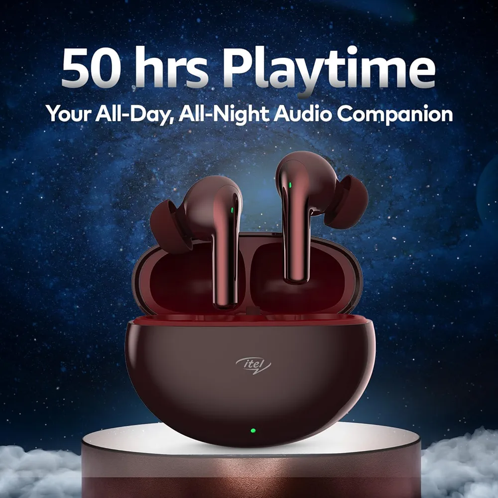 Cranberry TWS Earbuds with 25dB ANC, 50Hrs Playtime, AI ENC Mic, 10mm Drivers, IPX5 & Fast Charging – Bluetooth v5.3 Wireless In-Ear Earphones