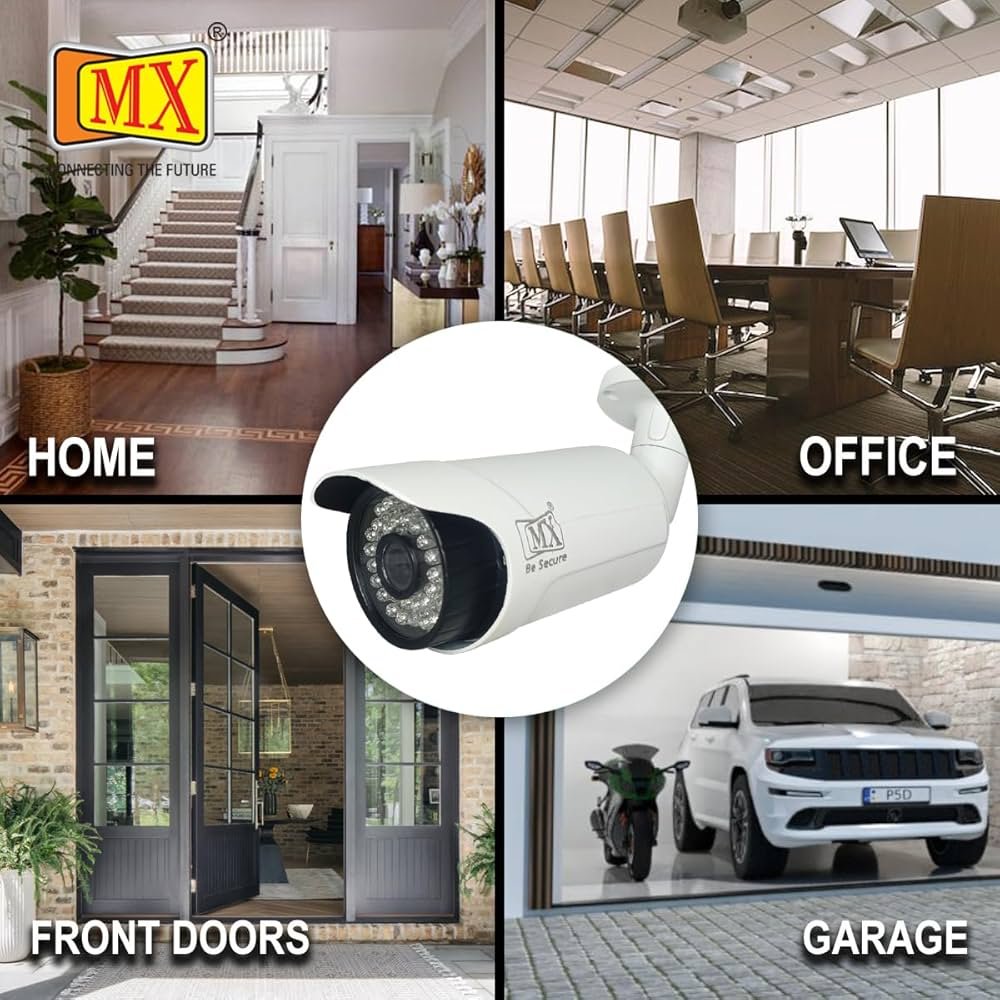 Dummy CCTV Camera Metal Body Outdoor – Bullet Style, Battery Operated Red LED, Pack of 4