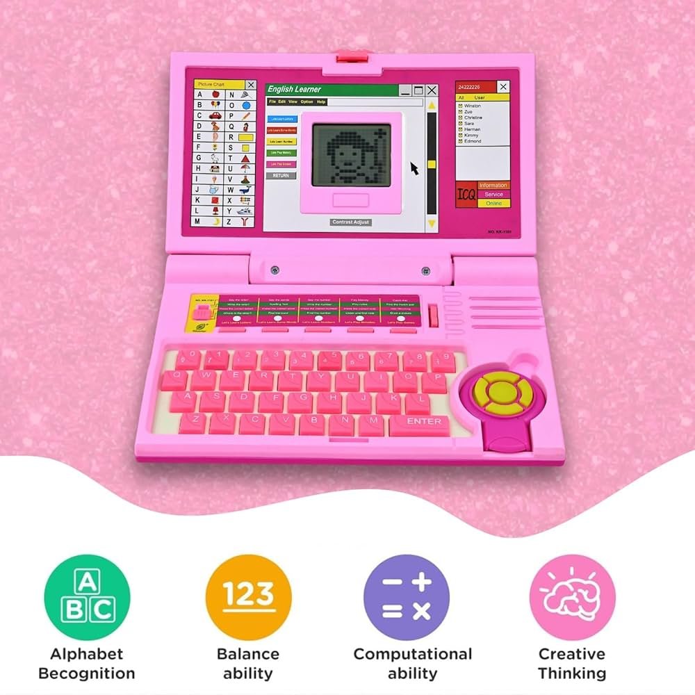 Educational Laptop Computer Toy for Kids – Pink