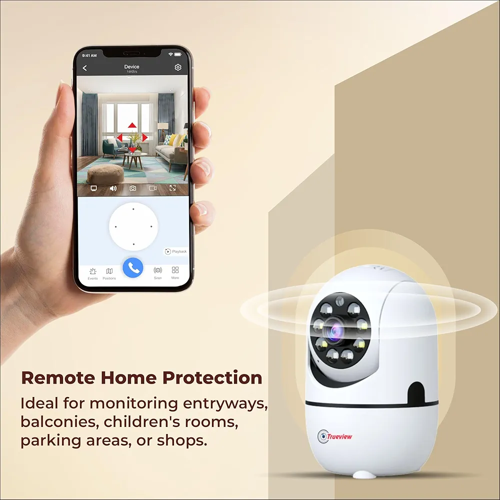 2MP Smart Wi-Fi CCTV Home Security Camera – Pan & Tilt 360°, Color Night Vision, 2-Way Talk, Motion Detect, SD Card & Cloud Support