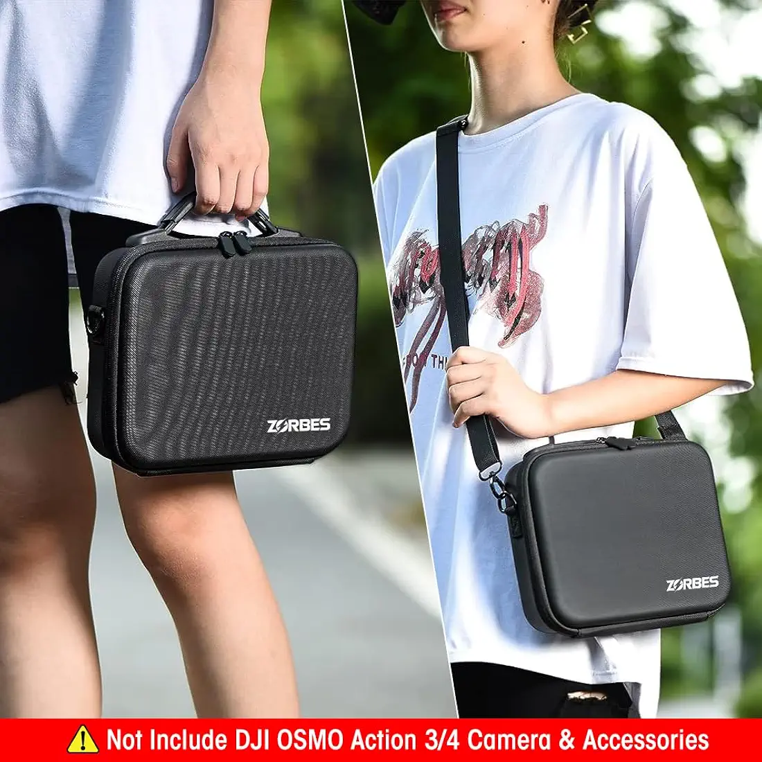 Osmo Action 3/4/5Pro Carrying Case for DJI OSMO Action Camera – Hard Shell Travel Storage Bag with Shoulder Strap (Camera Not Included)