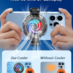 Magnetic Mobile Phone Cooler for Gaming – Semiconductor Chip, 3-Speed LED Display, Portable Cooling Fan for iPhone & Android