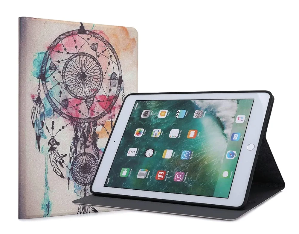 Smart Flip Case Cover for iPad 9.7 Inch (2018/2017, iPad Air 2, iPad Air) – Soft TPU Protective Case
