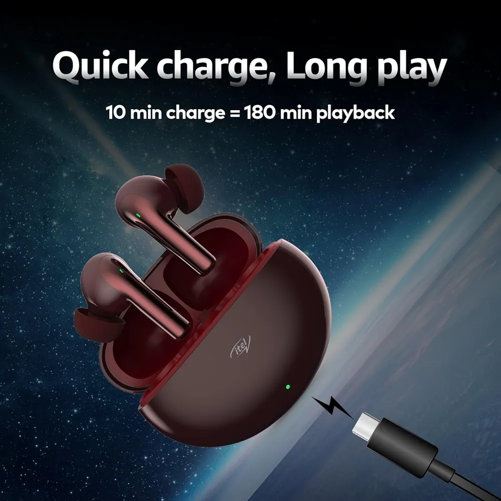 Cranberry TWS Earbuds with 25dB ANC, 50Hrs Playtime, AI ENC Mic, 10mm Drivers, IPX5 & Fast Charging – Bluetooth v5.3 Wireless In-Ear Earphones