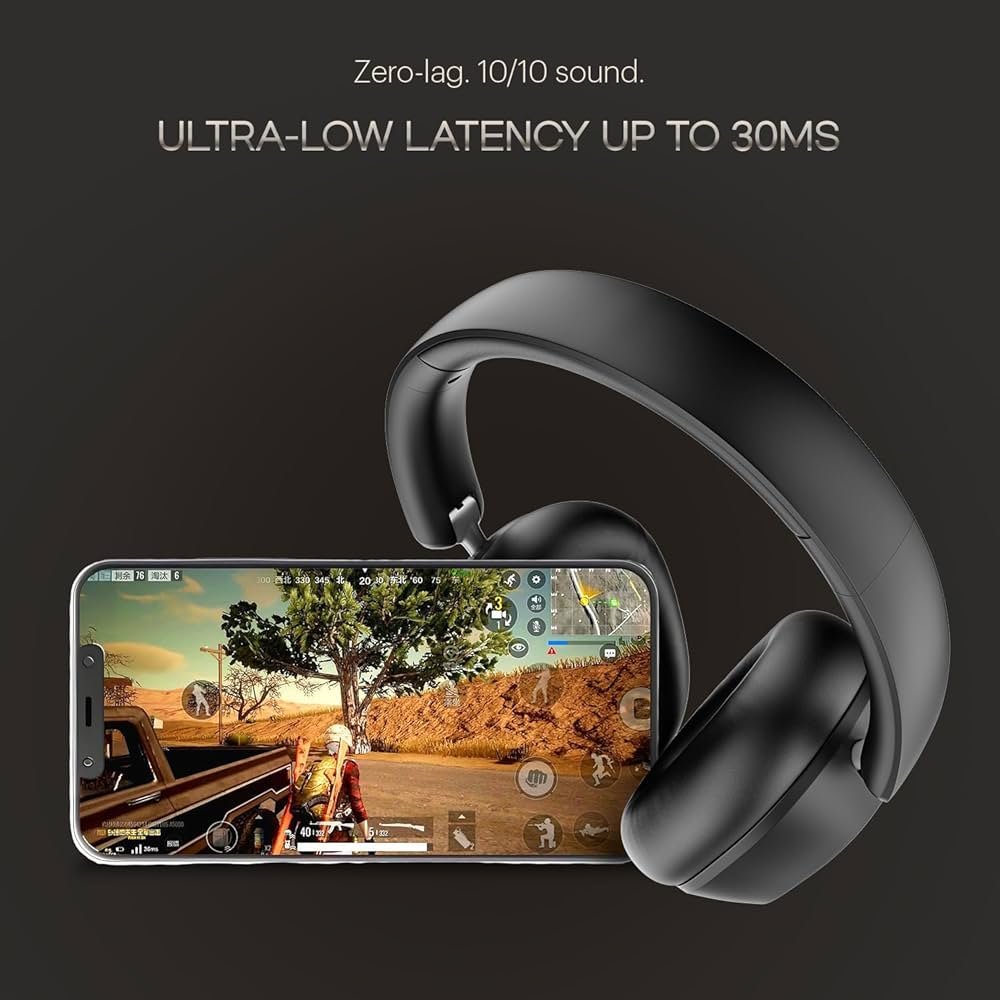 Wireless Over-Ear Headphones with Adaptive Hybrid ANC (up to 50dB) & 80H Playtime – Carbon Black
