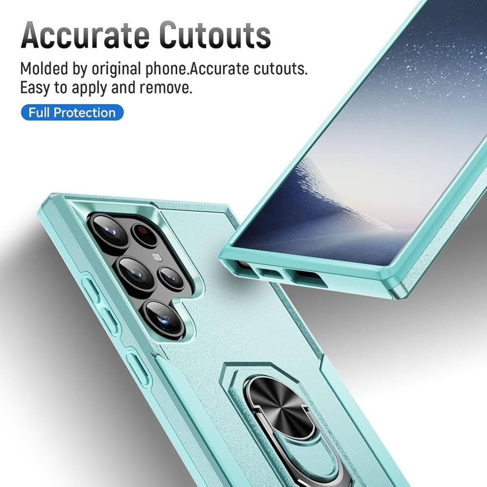 Back Cover for Samsung Galaxy S24 Ultra Case with Kickstand Heavy Duty Shockproof Rugged Protective Bumper Cover